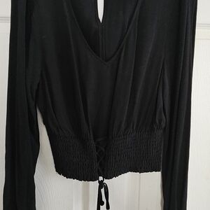 Hollister Black V-Neck Blouse